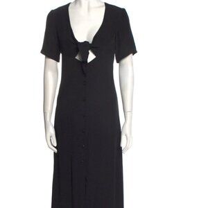 STAUD Black Maya Tie Front Maxi Dress size 2
